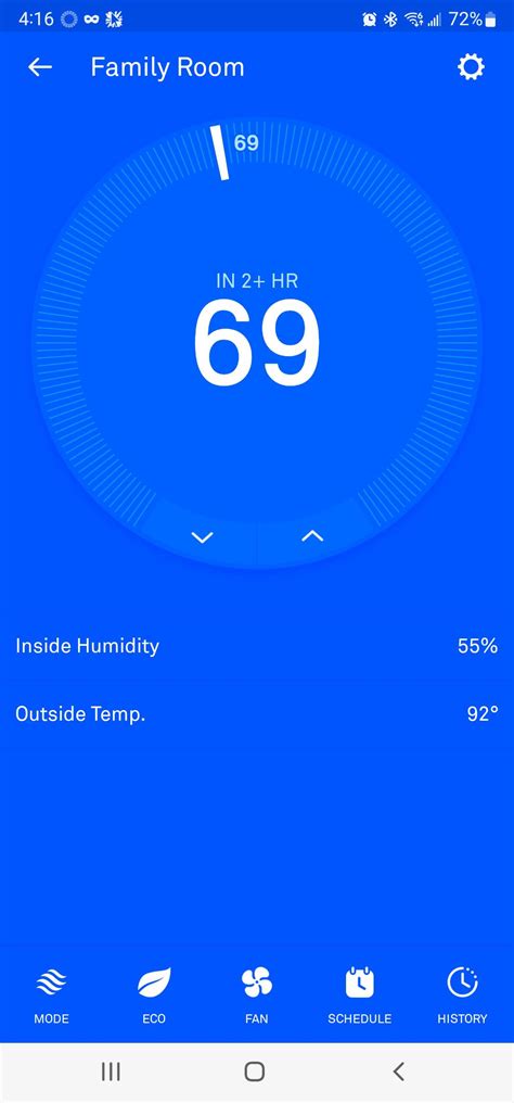 Why does my Nest Thermostat say in 2 hours to heat Whenever you get the In 2 Hours message on your Nest Thermostat, it means that your thermostat is slowed down for cooling your home. . Why does nest say in 2 hours
